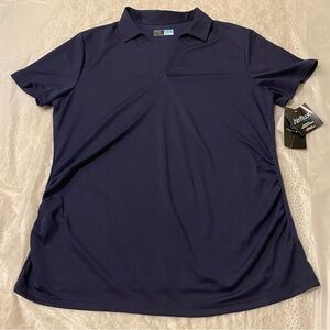 PGA Tour Airflux NWT Mens Navy Blue V Neck Polo Golfing Shirt Size XL